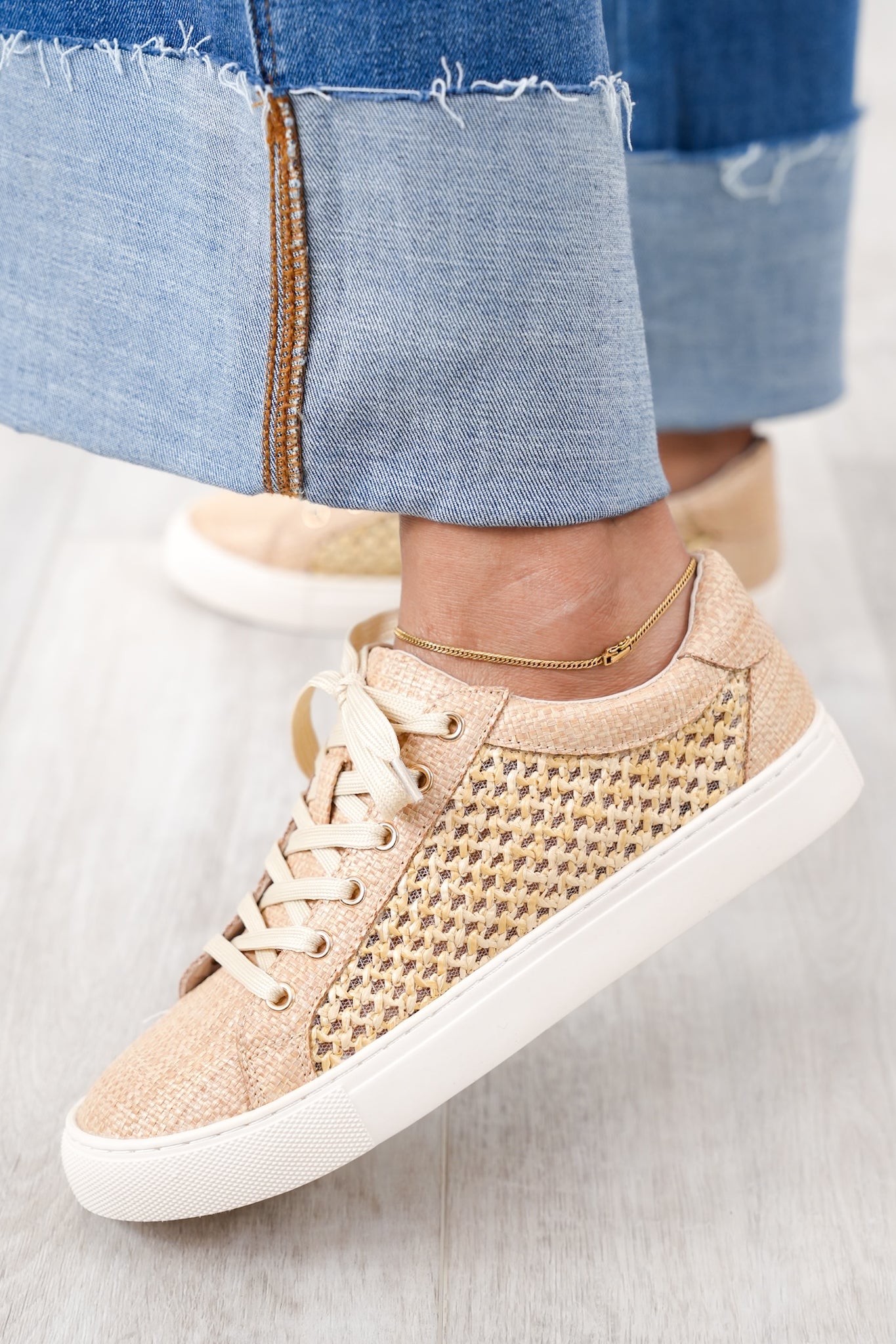 Corky's "Keep Scrolling" Stitched Pattern Sneaker