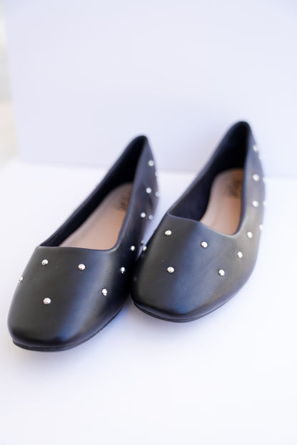 Corky's "Don't Be Rude" Studded Vegan Leather Ballet Flats