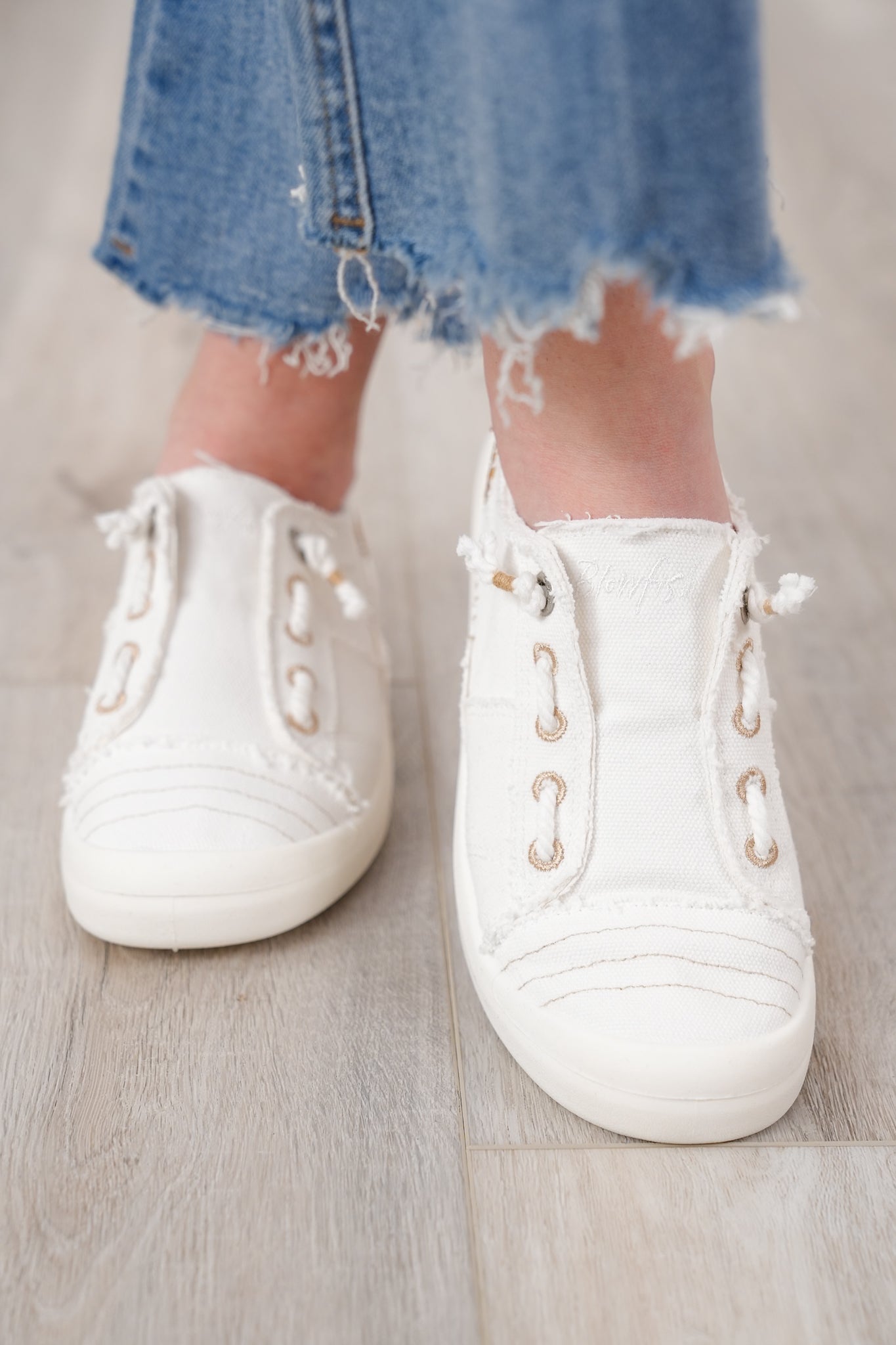 Blowfish Stitch Accent Sneakers with Distressed Edges