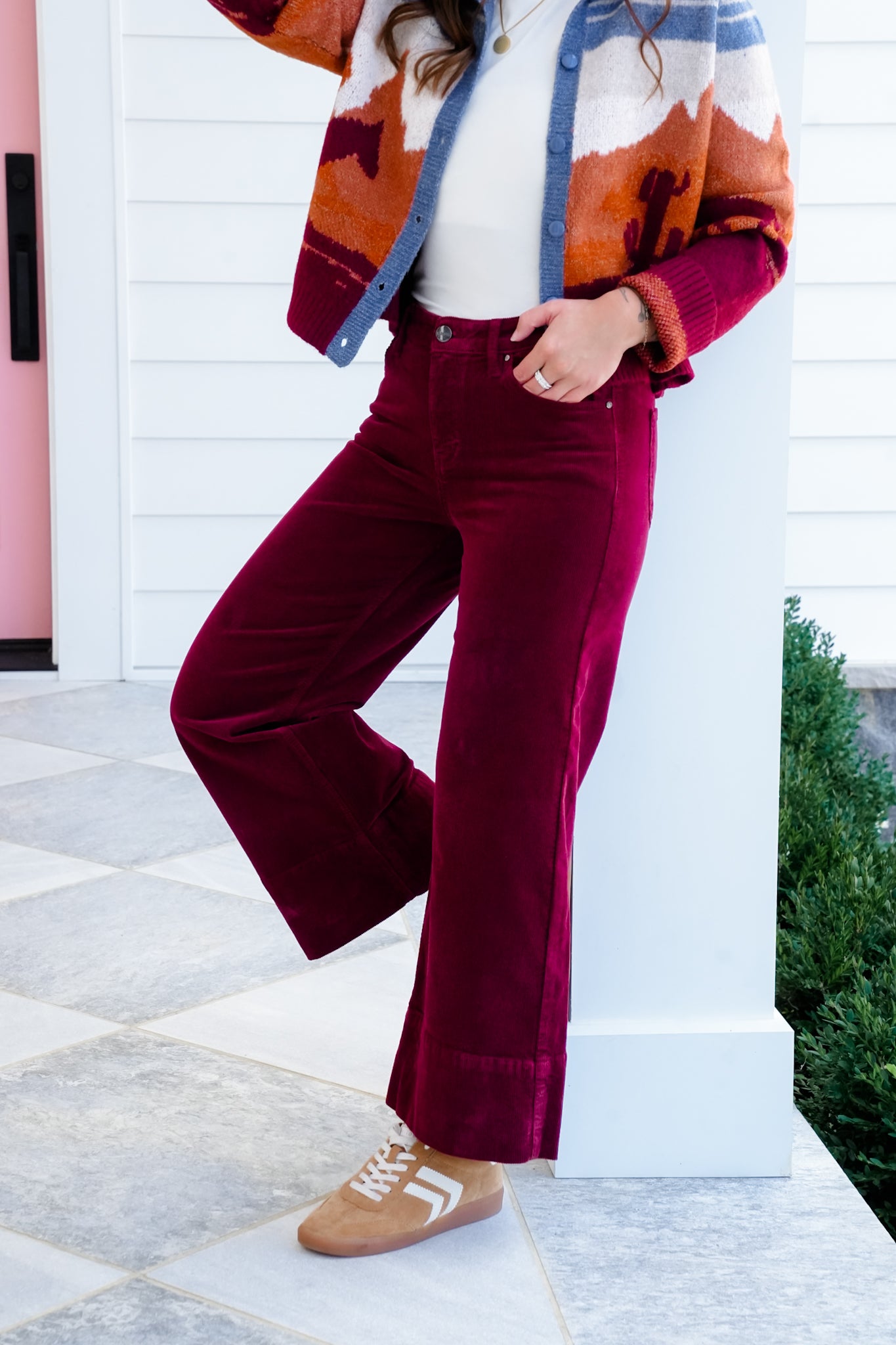 Risen High Rise Corduroy Wide Leg Pants