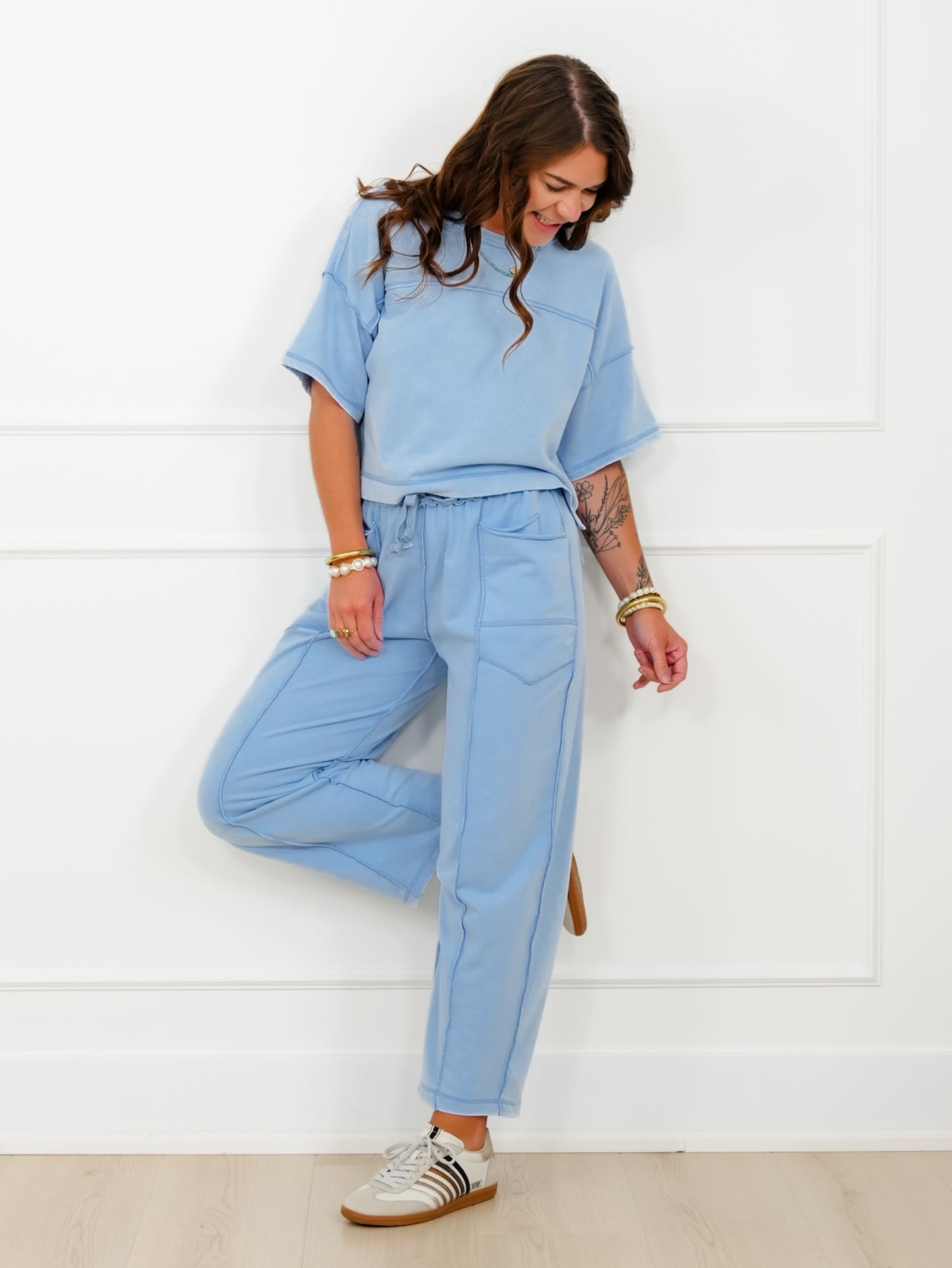 Short Sleeve Top and Cropped Pant Set