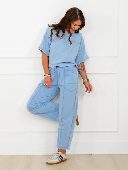 Short Sleeve Top and Cropped Pant Set