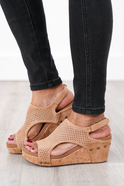 Corky's "Carley" Perforated Strap Wedge Heel