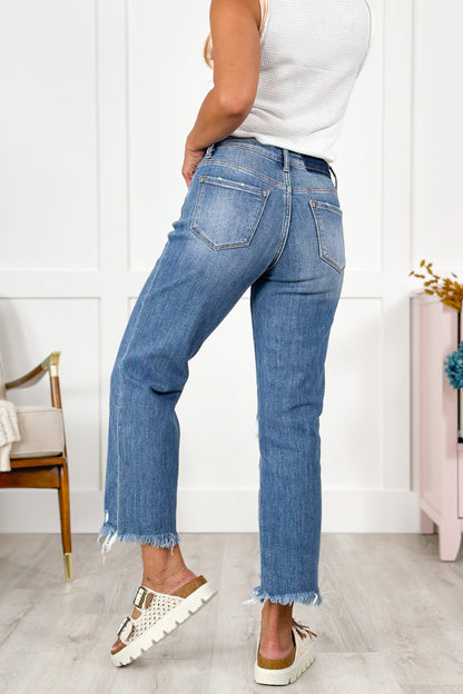 Lovervet High Rise Medium Wash Distressed Dad Jeans