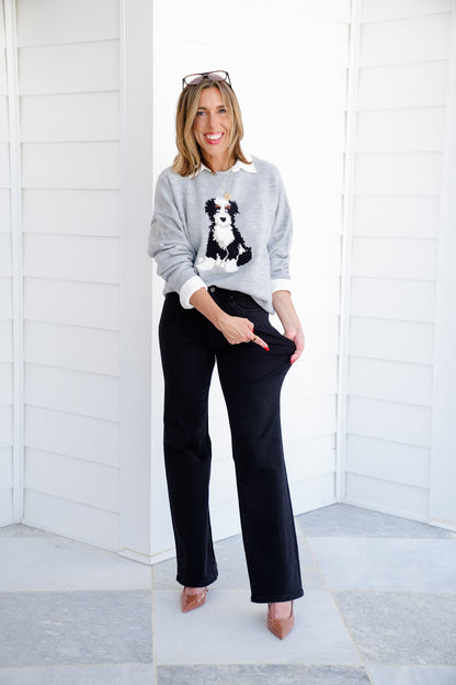 Mica High Rise Black Wide Leg Jeans