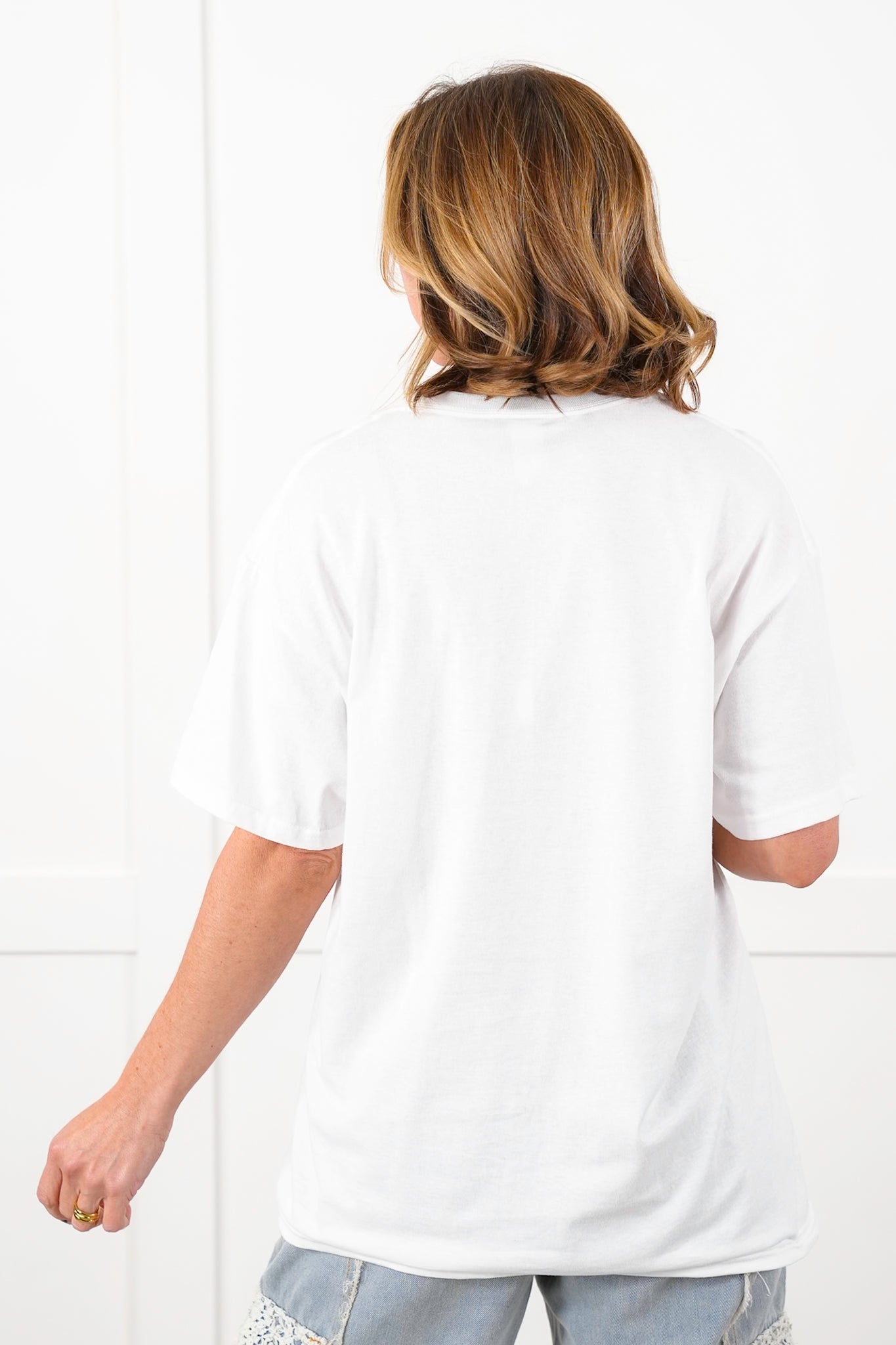 White Short Sleeve Tropical Sea Shell Graphic Tee