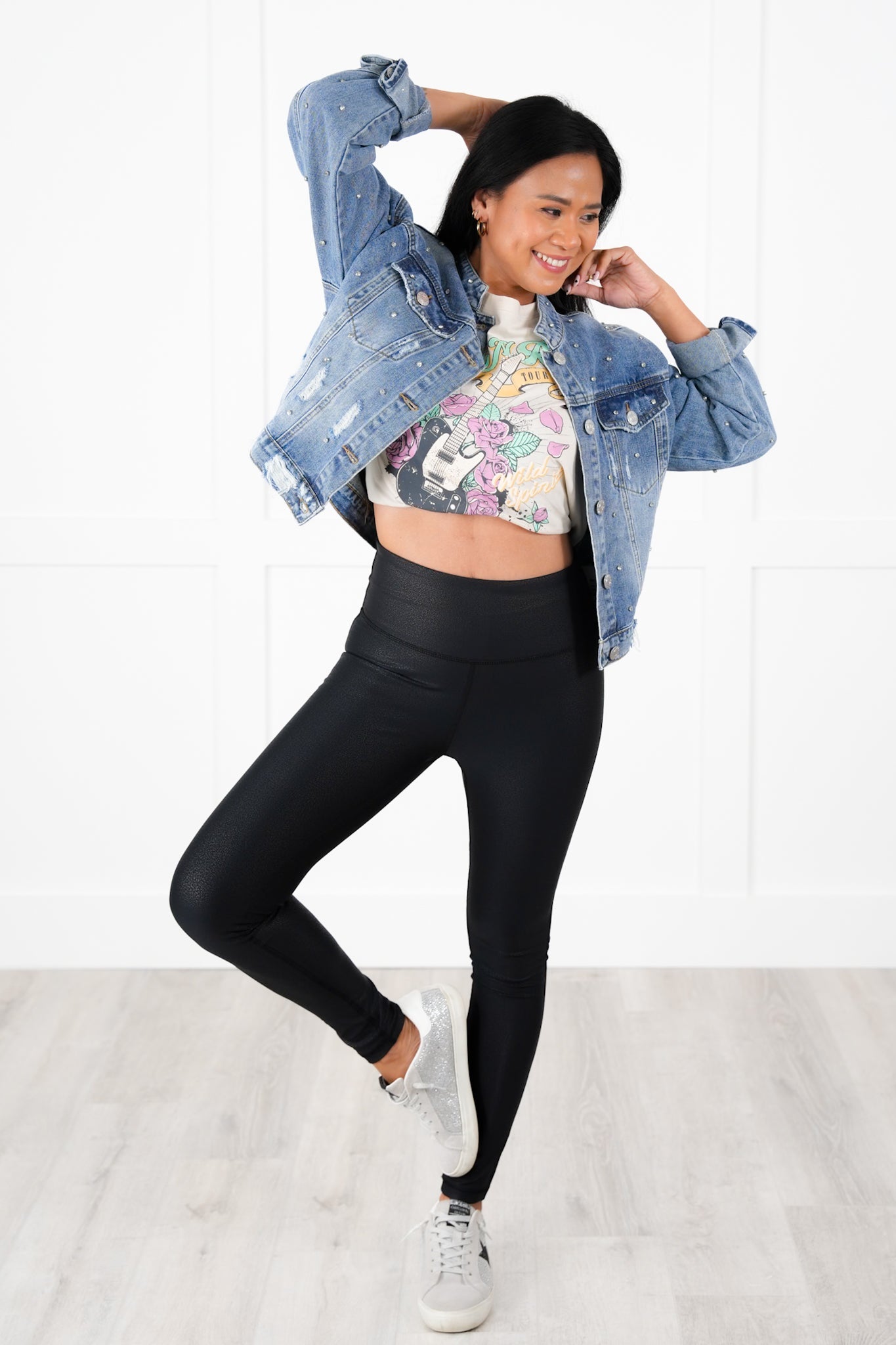 RESTOCK! PLUS/REG PEBBLE LEGGINGS THE BEST!!!!!!! Black Foil Scale Leggings