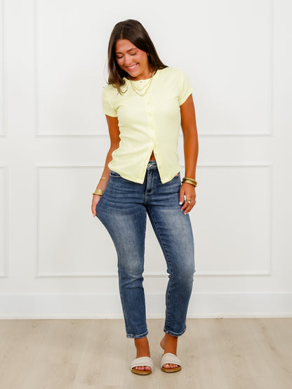 Special A Mid Rise Medium Wash Slim Cuffed Boyfriend Jeans