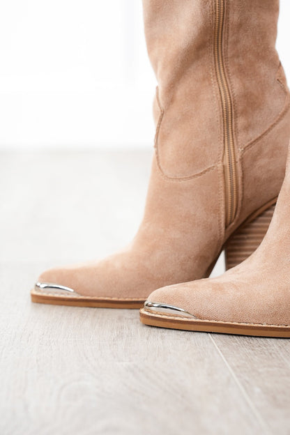Tall Vegan Suede Western Cowboy Boot
