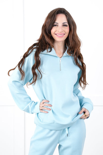 Door Buster! Plus/Reg Long Sleeve Half Zip Top with Elastic Waist Joggers Pant Set