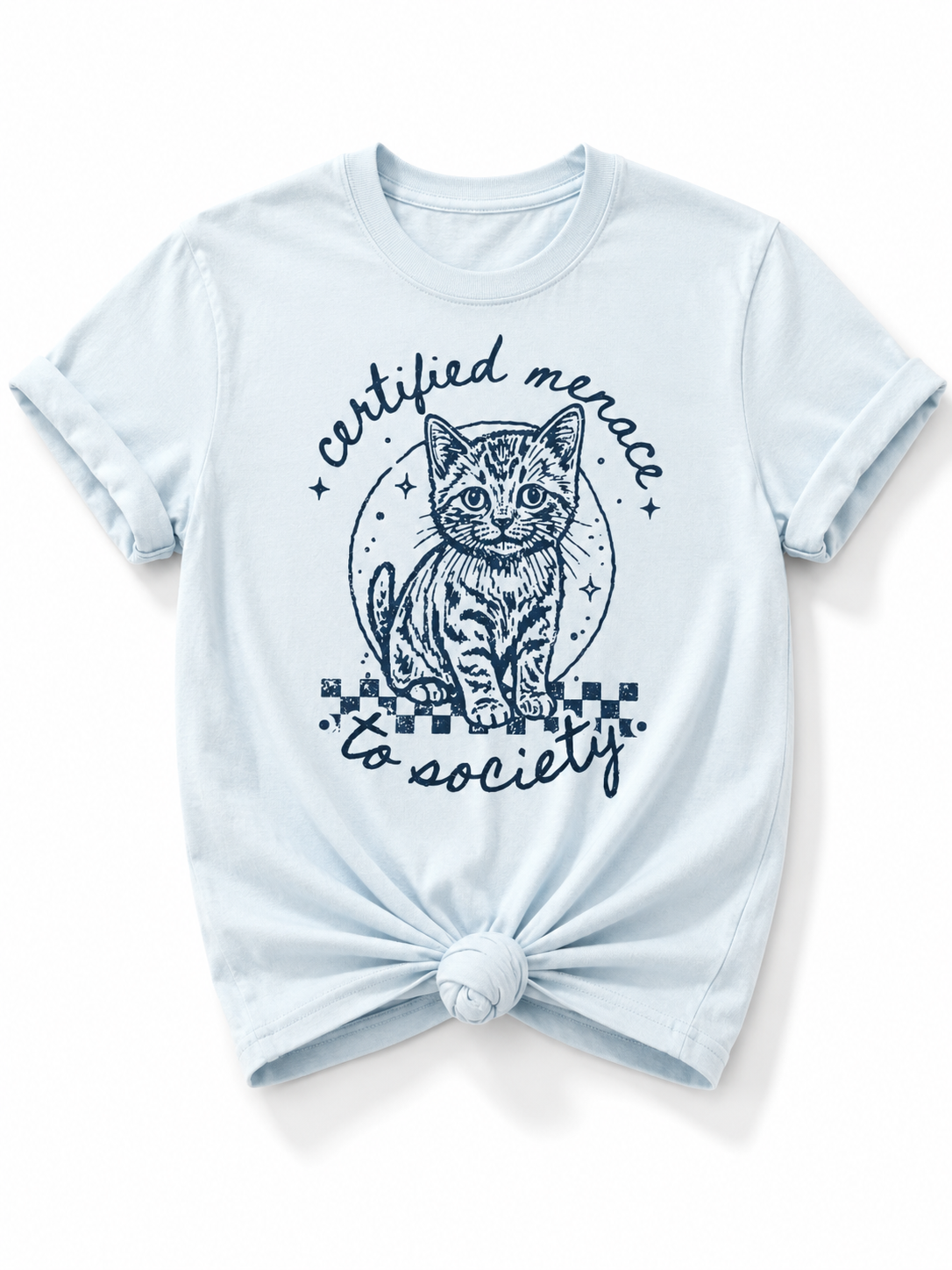 Plus/Reg Short Sleeve Certified Menace to Society Cat Graphic Tee