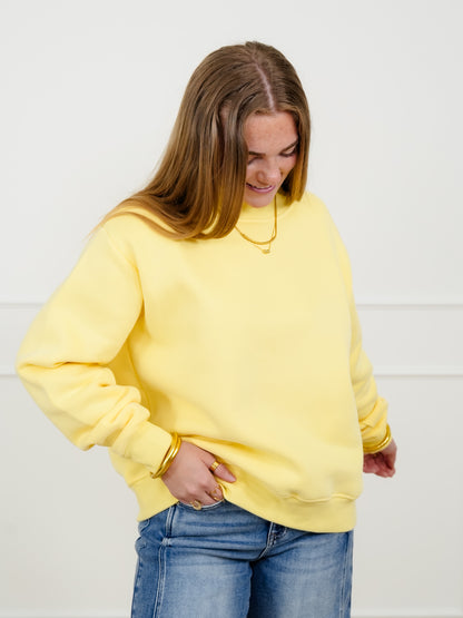 Yellow Long Sleeve Mock Neck Sweatshirt