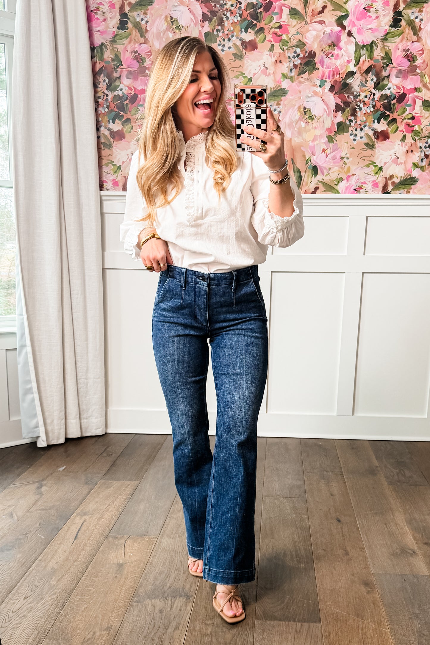 Judy Blue The Sutton Mid Rise Dark Wash Tummy Control Bootcut Trouser Jeans