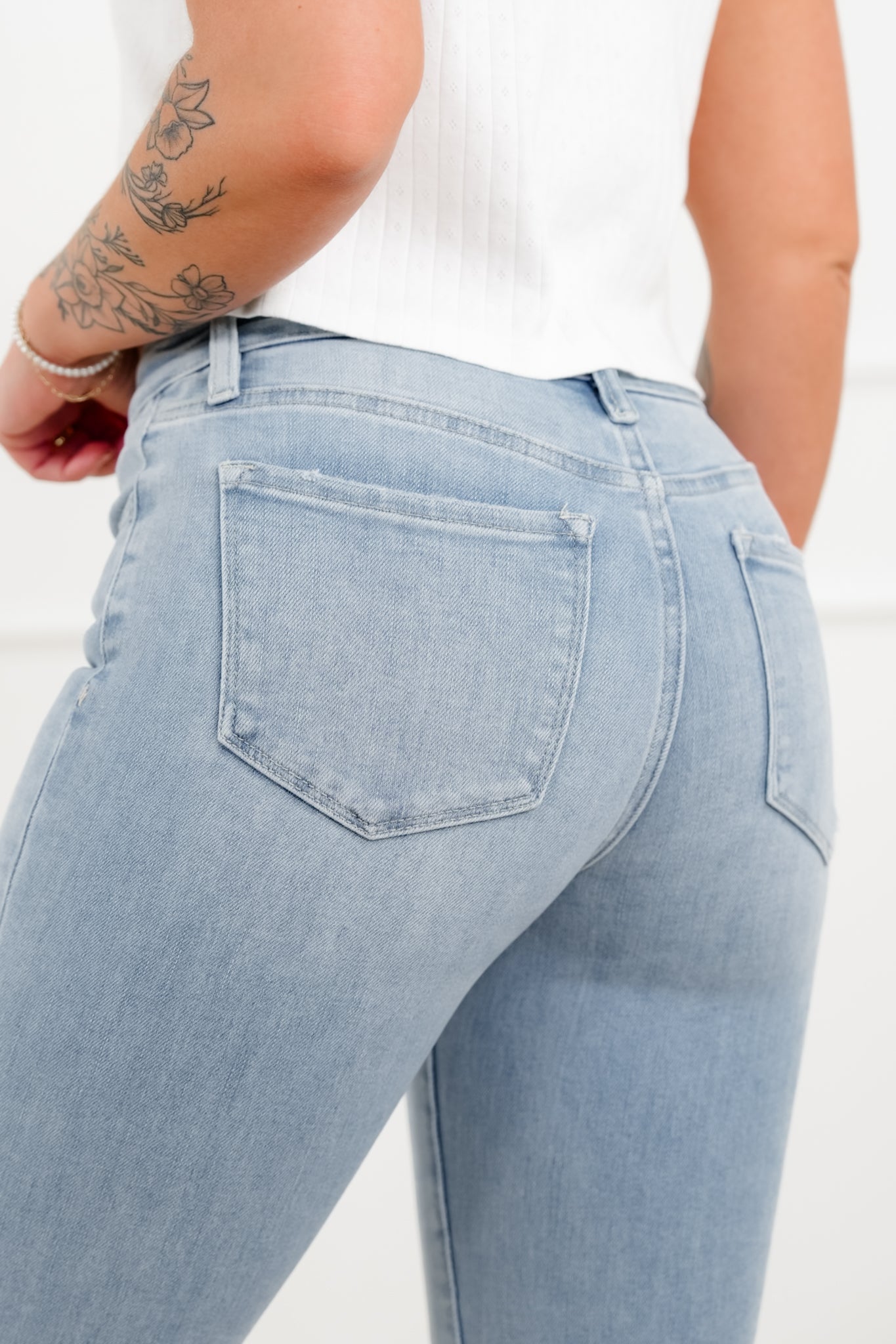 Vervet Mid Rise Light Wash Ankle Bootcut Jeans