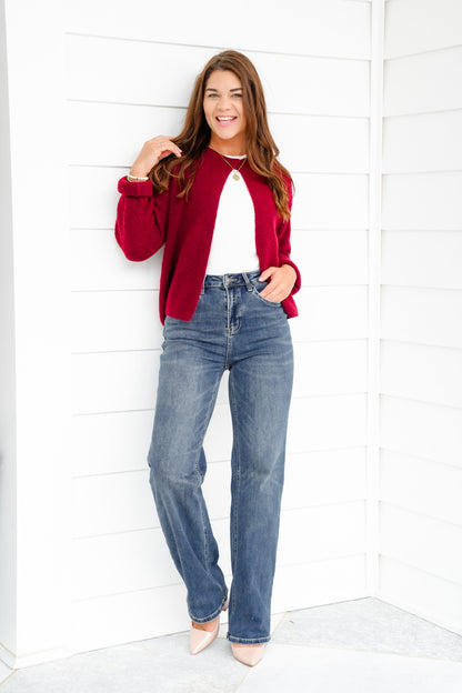 Mica High Rise Medium Wash Loose Fit Straight Leg Jeans
