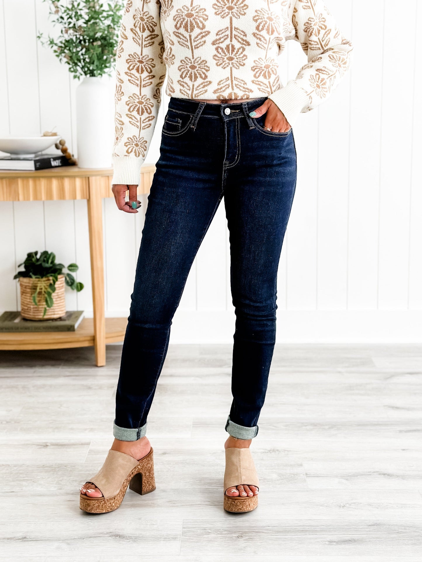Lovervet High Rise Dark Wash Non Distressed Skinny Jeans