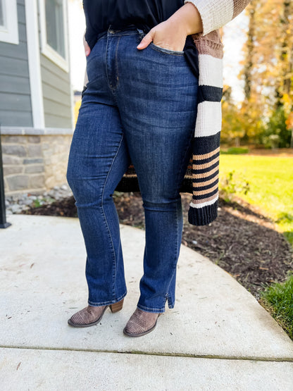 Judy Blue Better in Boots High Waist Slit Hem Slim Bootcut