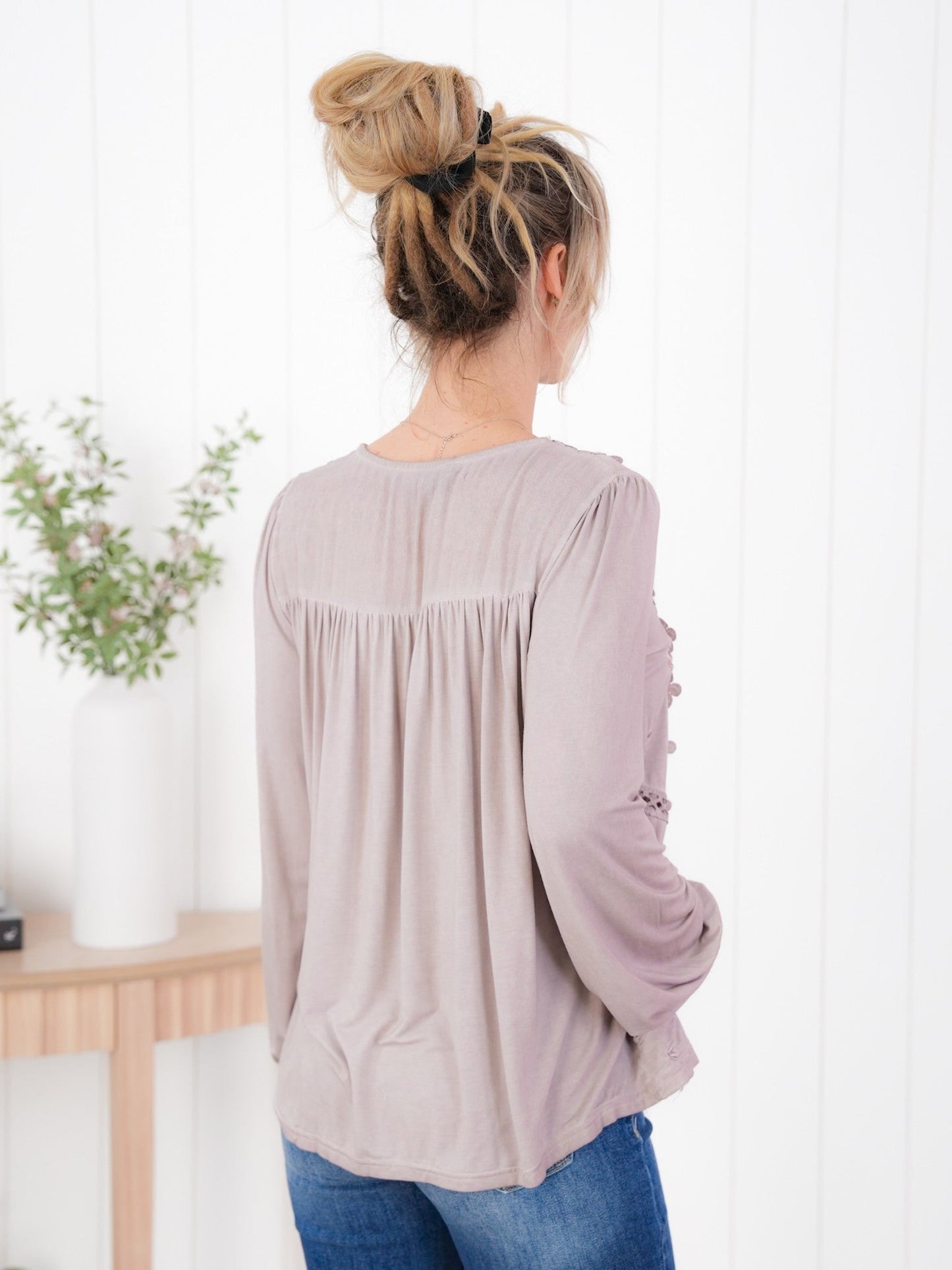 Restocks! POL Floral Embroidered Long Sleeve V-Neck Top (Multiple Colors)