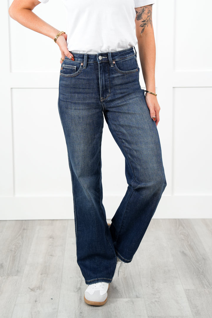 Judy Blue Timeless Obsession Dark Wash Tummy Control Classic Straight Leg Jeans