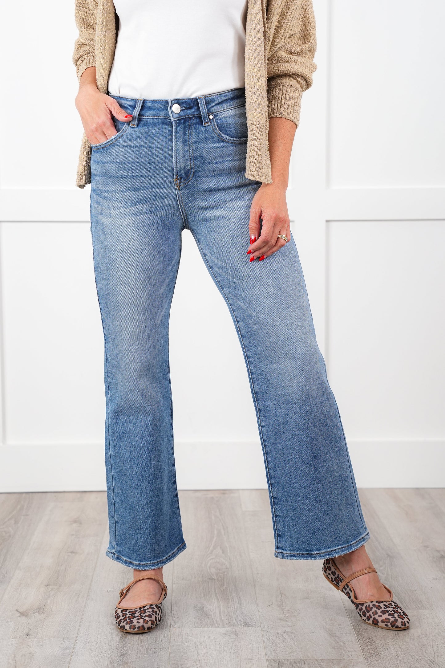 Risen Day Dreamer High Rise Light Wash Relaxed Straight Leg Ankle Jeans