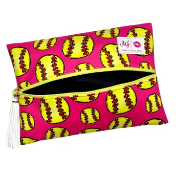 Makeup Junkie Bags Sports Fan Softball Pink