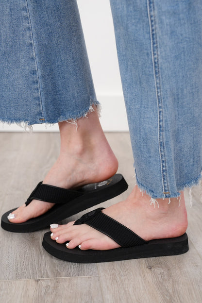 Restock! Yellow Box "Nella" Fabric Strap Flip Flop Sandal
