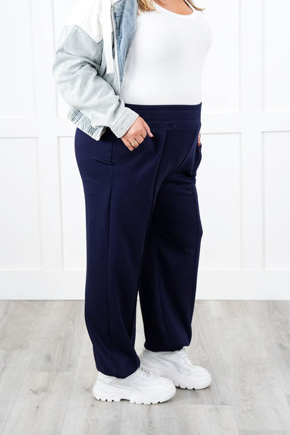 Plus/Reg Butter Soft Knit Elastic Waist Joggers with Side Pockets