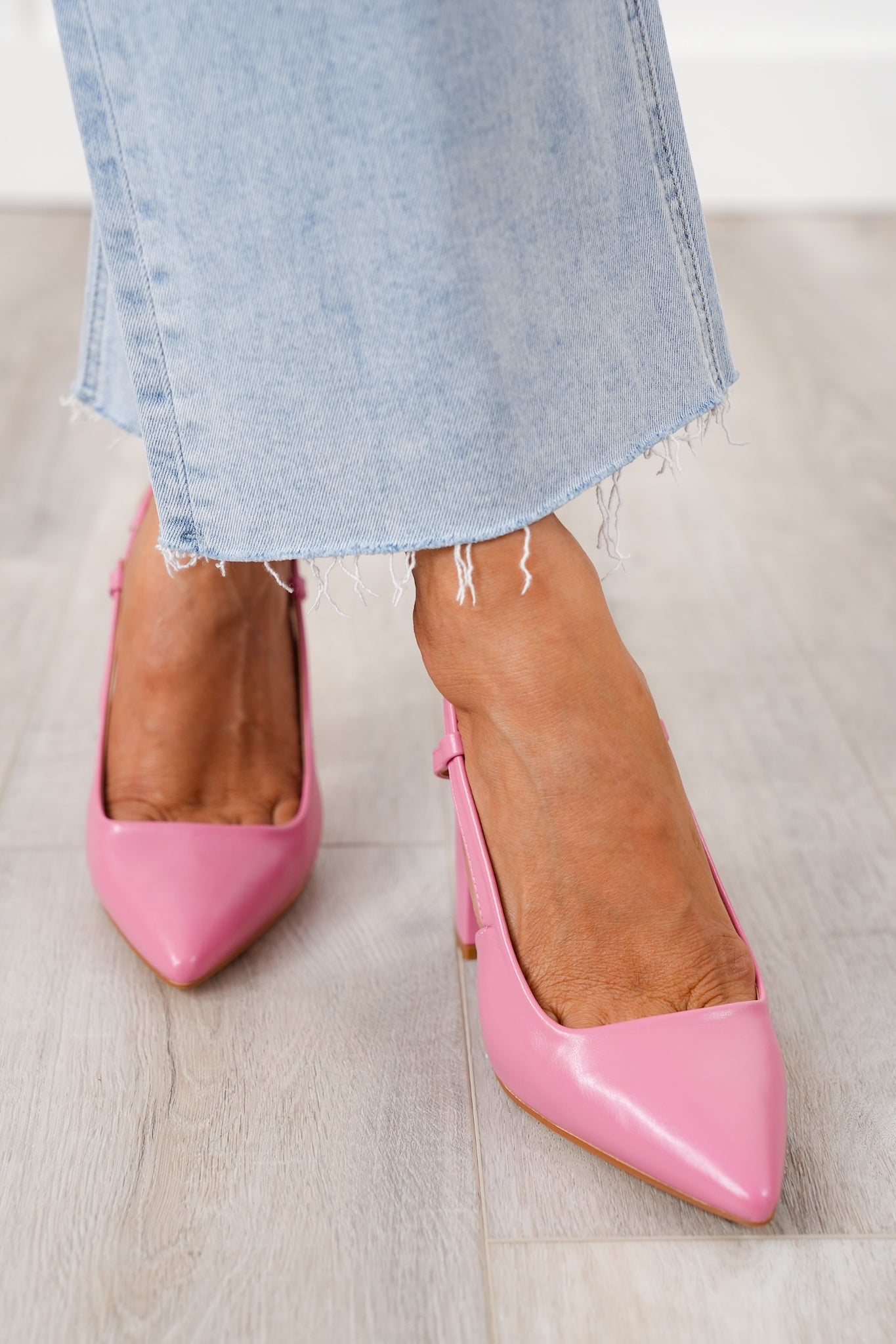 Restock! Pointed Toe Slingback Heeled Shoe with Adjustable Strap