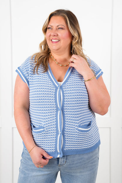 Crochet Button Down Vest with Pockets