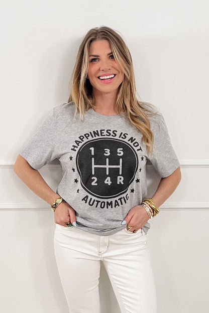 Plus/Reg Short Sleeve "Happiness Is Automatic" Graphic Tee