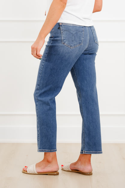 Judy Blue High Rise Medium Wash Ankle Length Straight Leg Jeans