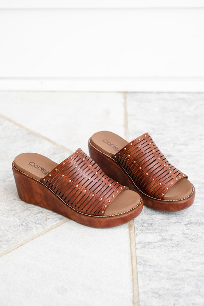 Corky's Much Better Studded Cutout Slide Wedge Sandal