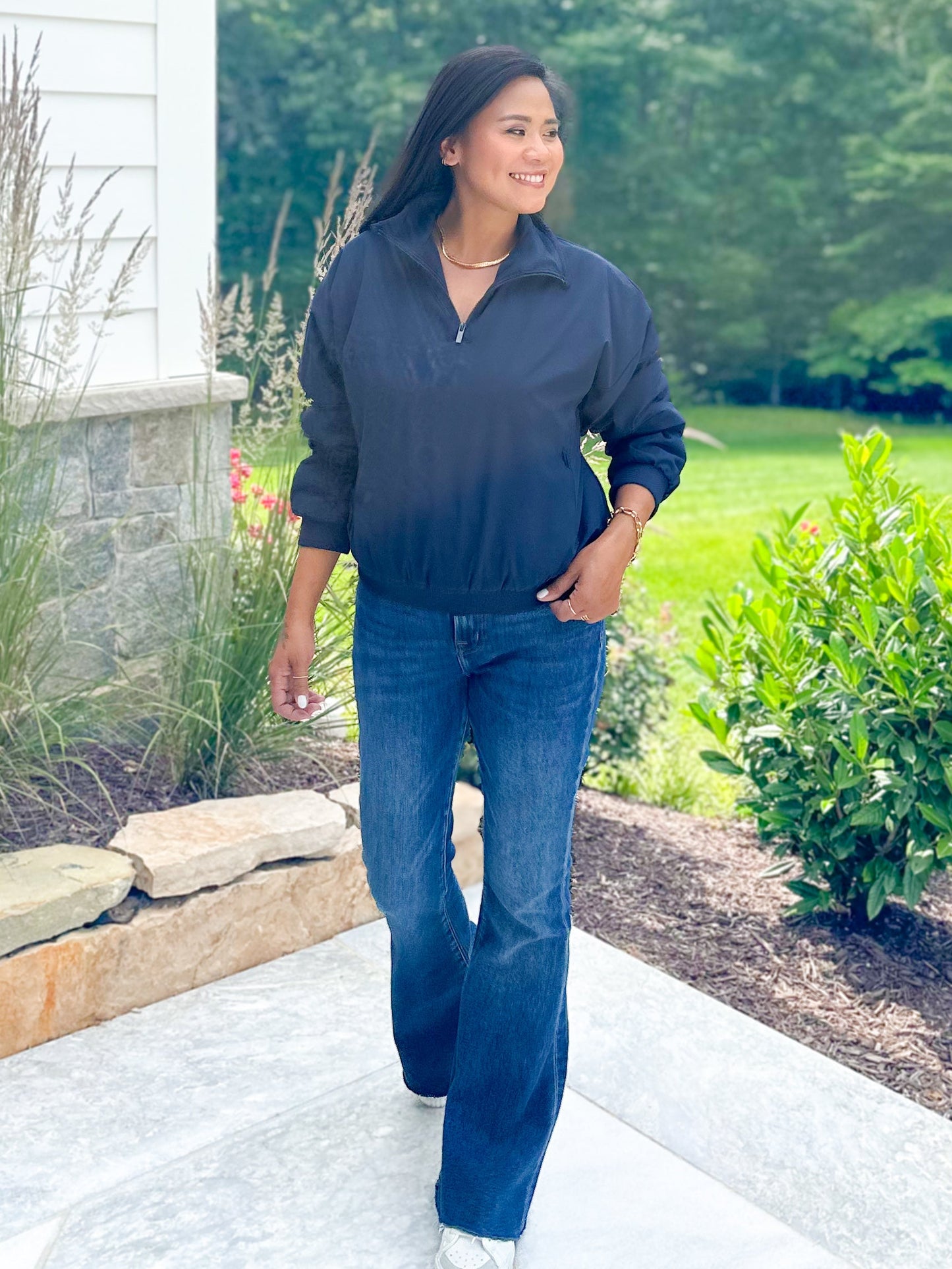 Long Sleeve 1/4 Zip Woven Jacket With Fleece Lining (Multiple Colors)