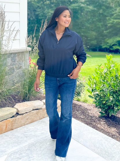 Long Sleeve 1/4 Zip Woven Jacket With Fleece Lining (Multiple Colors)