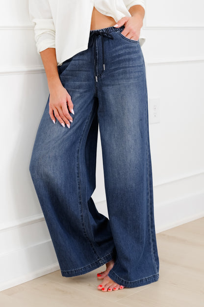 Judy Blue High Rise Dark Wash Palazzo Jeans