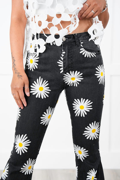 Daisy Bell Bottom Denim Pants