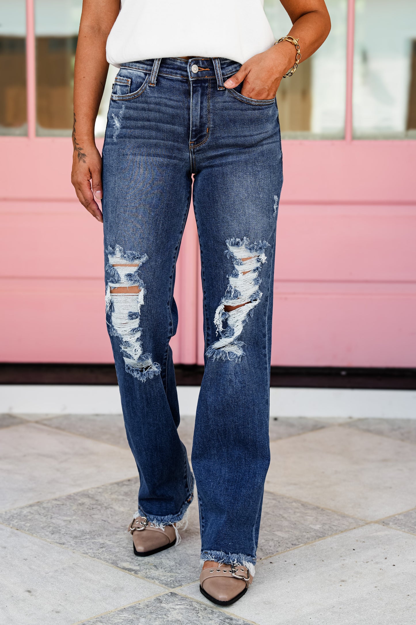 Judy Blue Come As You Are Medium Wash Dad Jeans