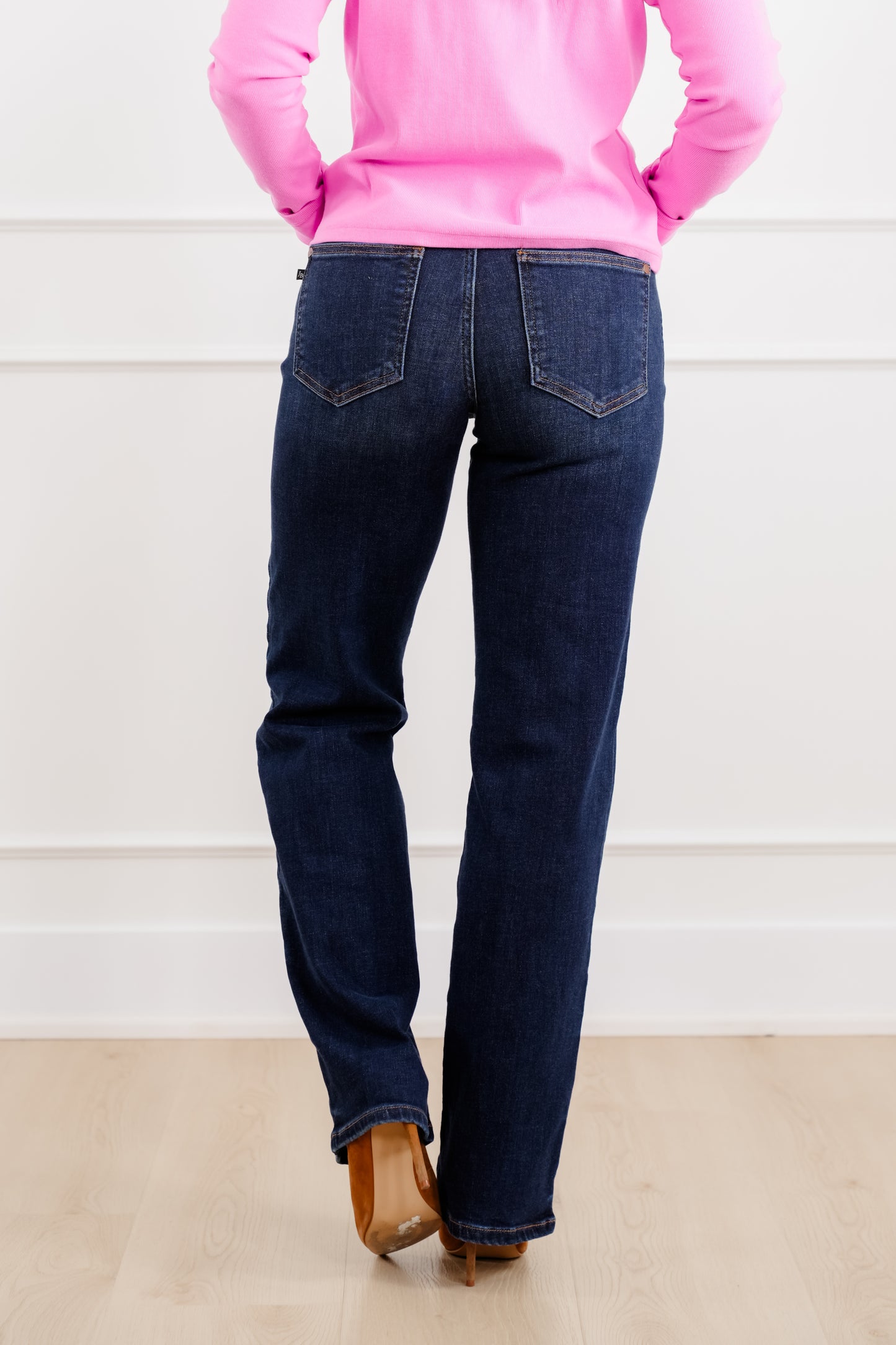 Judy Blue Multi Inseam Mid Rise Dark Wash Straight Leg Jeans