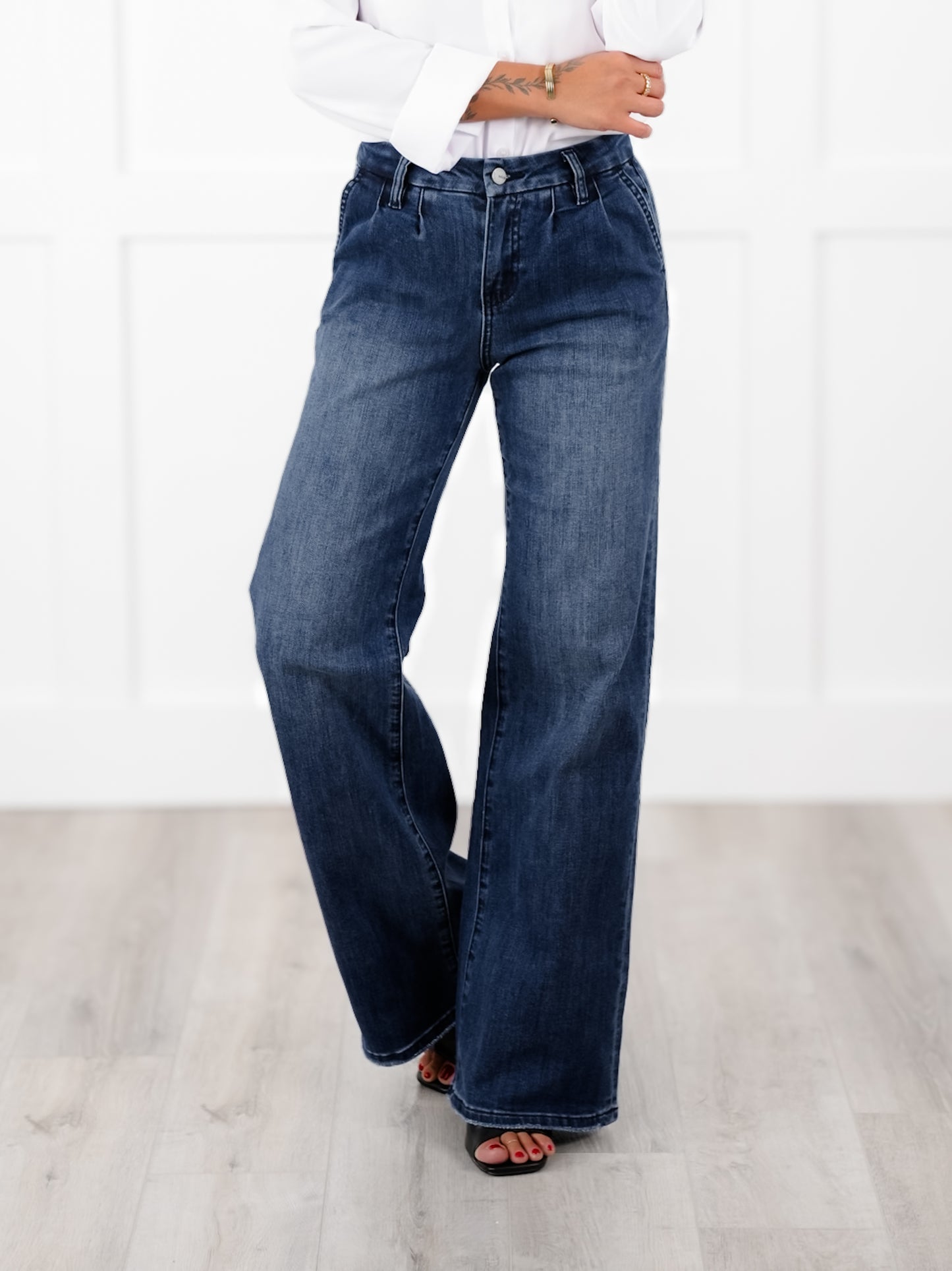 Mica High Rise Dark Wash Wide Leg Jeans