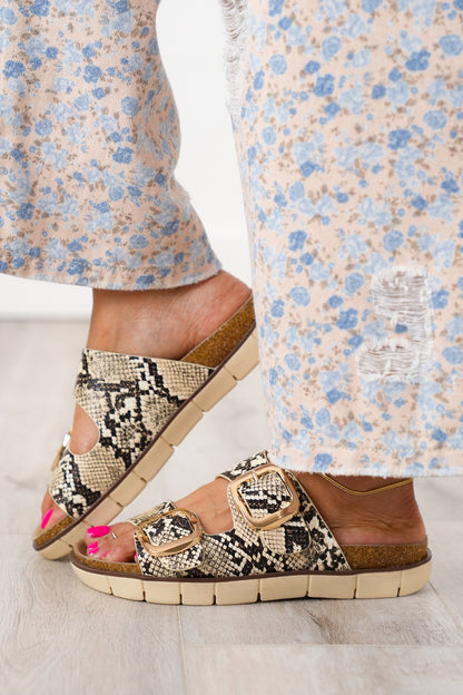 MIA Adjustable Double Buckle Slip On Sandal
