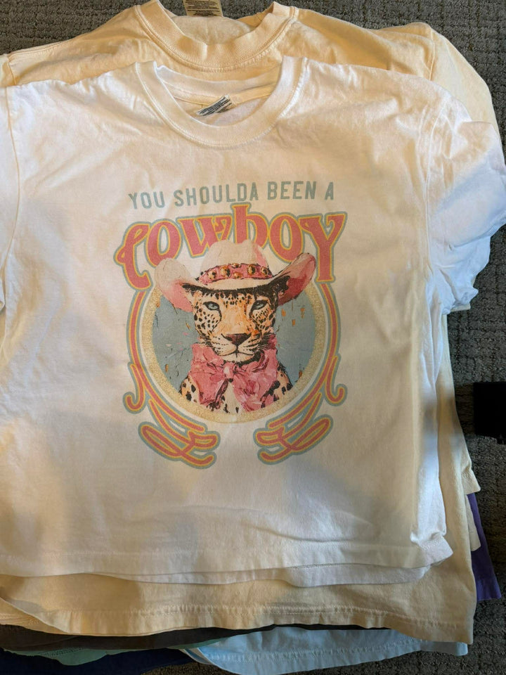 Plus/Reg Short Sleeve "You Should Have Been A Cowboy" Graphic Tee