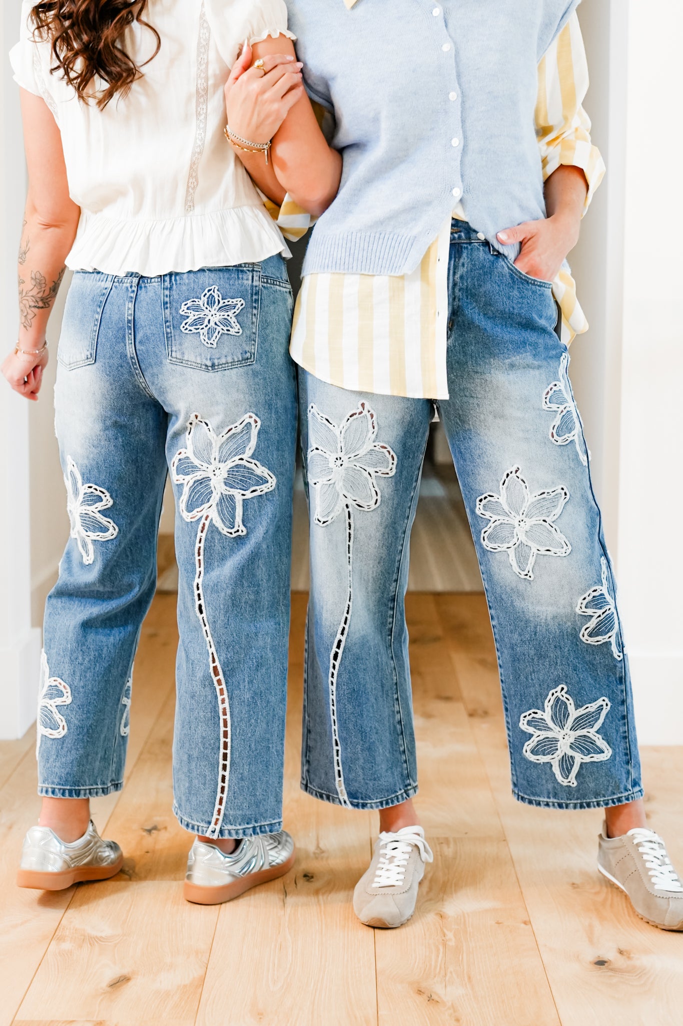 The Lily Bloom Floral Embroidered Straight Leg Jeans – Freckled Poppy