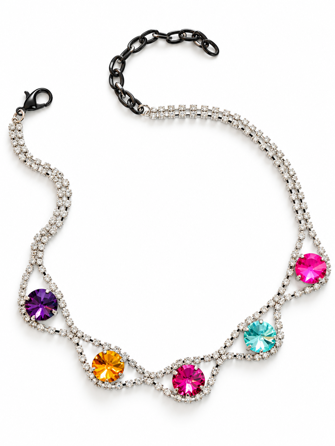 SIENNA by Tova Whitney Silver Crystal Necklace