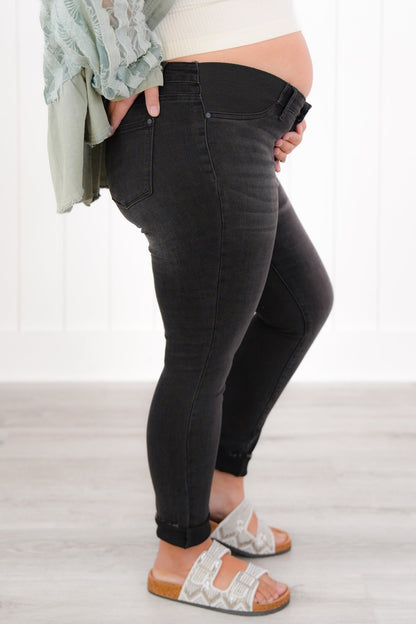 Judy Blue Maternity Non-Distressed Black Skinny Jeans