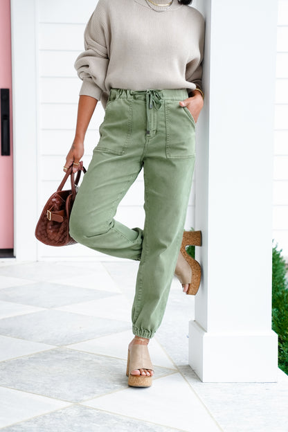 Mica High Rise Green Joggers
