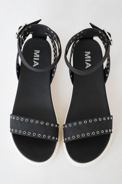 MIA Platform Sandal with Ankle Strap and Studded Detailing