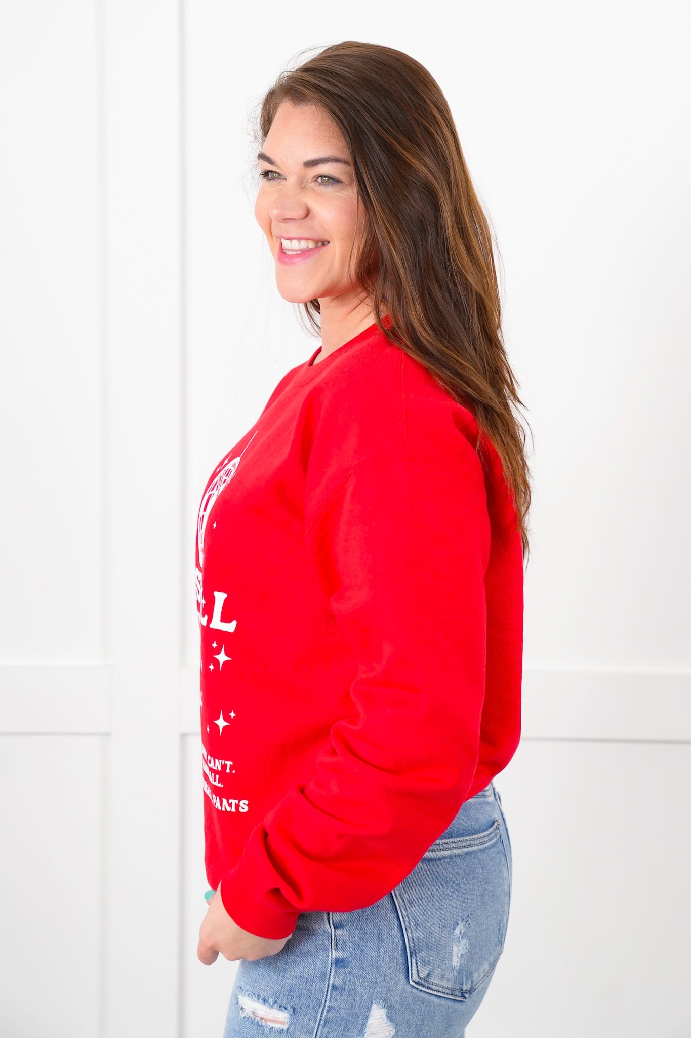 Plus/Reg Long Sleeve "Baseball Moms Club" Graphic Sweatshirt