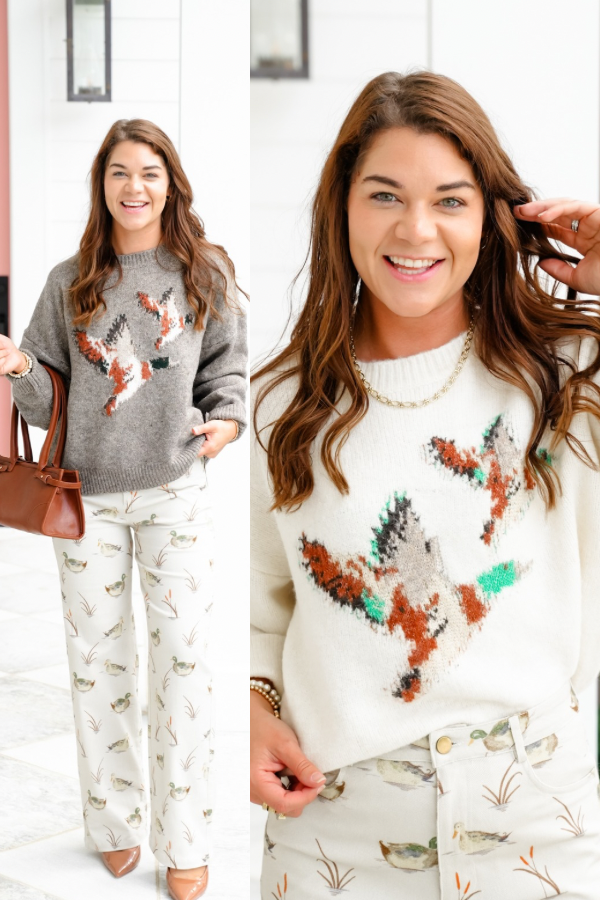 Flying Duck Long Sleeve Pullover Sweater