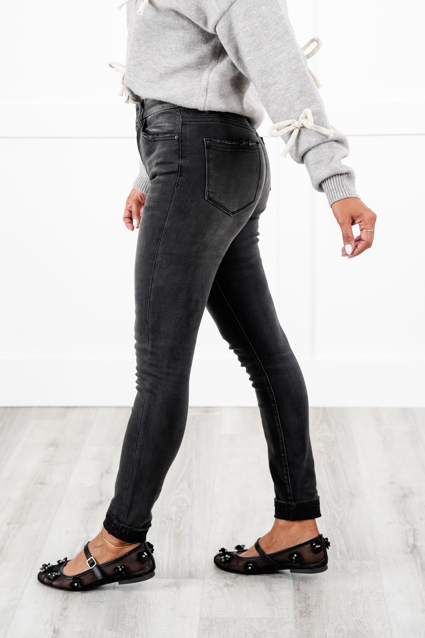 Mica High Rise Black Skinny Ankle Jeans