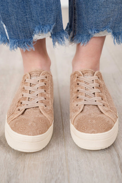 Blowfish Low Top Lace Up Sneaker with Quilted Embroidered Detailing